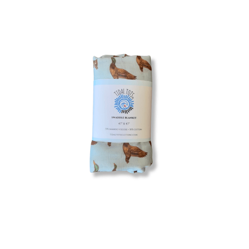 Mallard Montage Blue Lightweight Swaddle Blanket