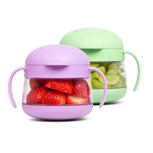 Ubbi Twin Tweat Snack Container - Smoothie + Sugar Snap