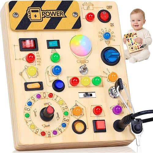 RichBoy Busy Boards, Lights Switch-Style, Wooden, 37-in-1, Medium