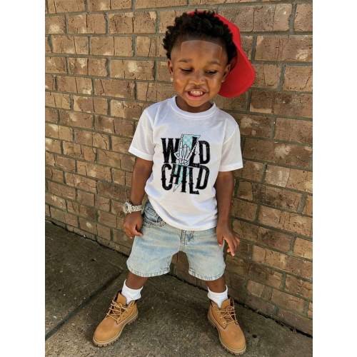 Baby Boy Graphic Tee, Letter Print Casual Short Sleeve Crew Neck Summer T-Shirt, Cute Streetwear Top