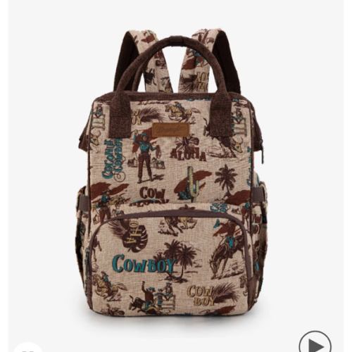 Wrangler Cowboy Print Diaper Bag - Montana West – Montana West World