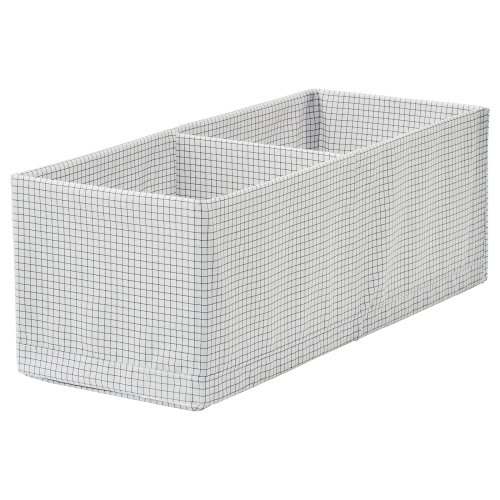 STUK Box with compartments, white/gray, 7 ¾x20x7" - IKEA