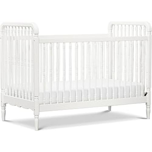 Namesake Liberty 3-in-1 Convertible Baby Crib - Greengurad Gold Certified - Wooden Convertible Baby Crib to Toddler Bed, Daybed - Durable & Easy to Assemble, 4 Adjustable Mattress Heights - Warm White