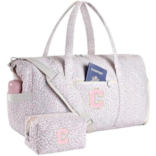 Personalized Quilted Duffle Bag for Travel Gym Weekender Hospital Carry On