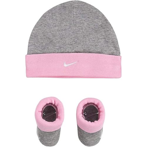 Nike Baby Hat and Booties 2-Piece Set, Grey/Pink