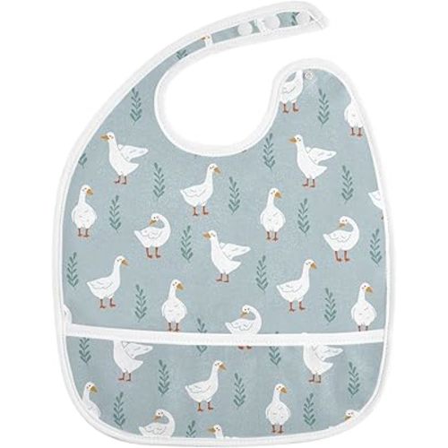 Baby Drool Bibs Infant Feeding Bibs Gooses Duck Adjustable Essential Must Have for toddlers Eating