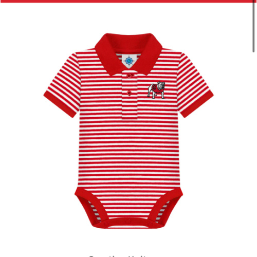INFANT GEORGIA one piece three snap striped polo - red – The Red Zone- Athens, GA