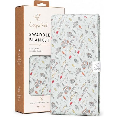 Copper Pearl Swaddle Blankets for Newborns | Soft Stretchy Receiving Blankets for Boys and Girls | Large 46 x 46 Inch Baby Blankets | Lightweight and Breathable Swaddles | Trout