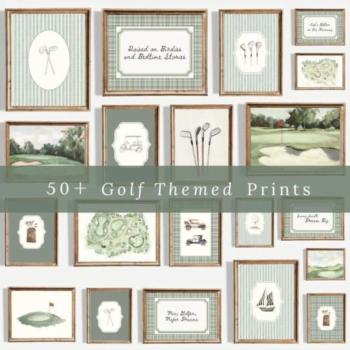 50+ Golf Nursery Gallery Wall Art Prints: Vintage Preppy Baby Boy Room Decor