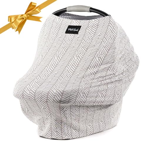 Milk Snob Original 5-in-1 Cover - Added Privacy for Breastfeeding, Baby Car Seat, Carrier, Stroller, High Chair, Shopping Cart, Lounger Canopy - Newborn Essentials, Nursing Top, Herringbone