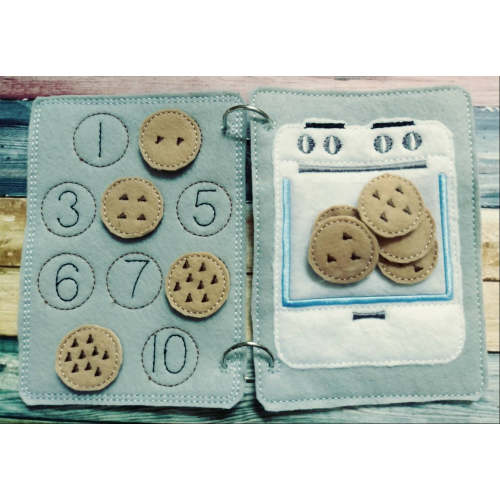 Learn to count  - Toddler quiet book page - toddler busy book - counting from 1 -10 page - learning page - number page - busy book