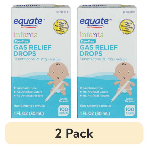 (2 pack) Equate Infants' Gas Relief Simethicone Drops, 20 mg, 100 Doses