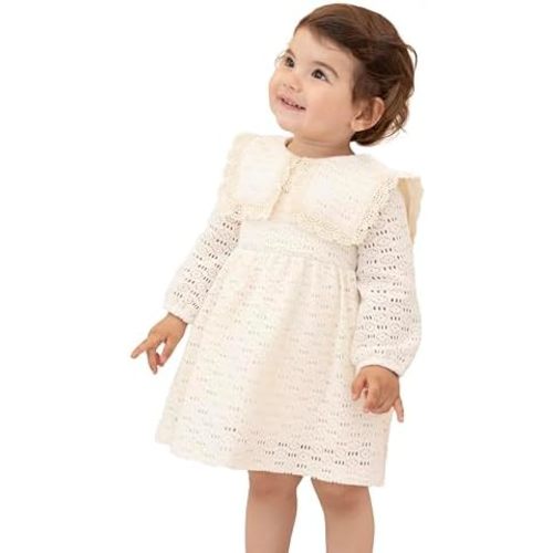 Lilax Baby Girl's Long Sleeve Lace Dress Vintage Wedding Dress