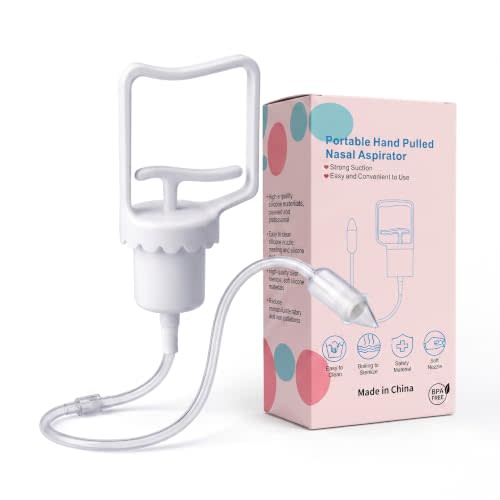Baby Nasal Aspirator, Powerful Hand Pump Baby Nose Sucker, Nasal Aspirator for Baby with Soft Silicone Nose Tip for Fast and Effective Relief of Nasal Congestion in Infant.