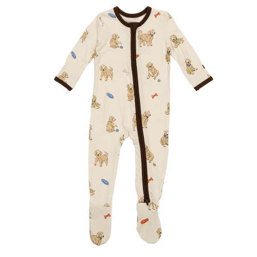 Larkspur Baby | Romper Pajamas | Zipper Footie in Playful Pups