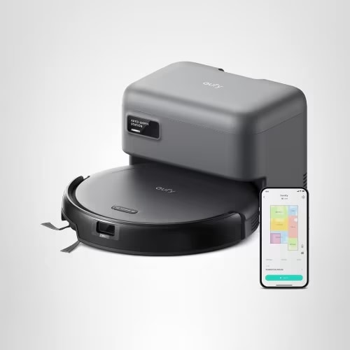 eufy C10 Robot Vacuum Self Emptying, 8 Weeks Hands Free, Advanced Smart Mapping with LiDAR Navigation, 2.85-Inch Slim Design, Powerful Suction, Edge Expansion Brush for Pet Hair (Renewed Acceptable)