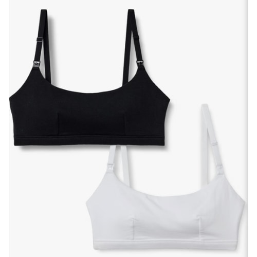 Amazon Essentials Women's Cotton Jersey Comfort Nursing Bra, Wirefree, Pack of 2