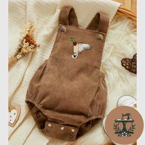 Corduroy Duck Baby Romper | Embroidered Mallard Overalls | Gift for Baby | Made to Order - Etsy