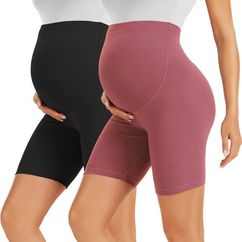 BONVIGOR Buttercloud Maternity Shorts Over The Belly - 5"/8" Biker Shorts for Pregnancy Workout Yoga Athletic Casual Lounge