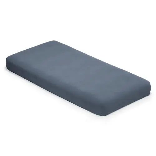 Breathable Organic Cotton Muslin Crib Sheets - Color Mineral Blue
