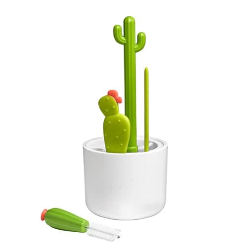 Geynutaly Cactus Bottle Brush, Straw Brush, Multifunctional Cleaning Brush Set, Full-Angle Cleaning