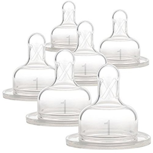 Dr. Brown's Original Wide-Neck Nipple, Level 1 (0m+), 6-pack