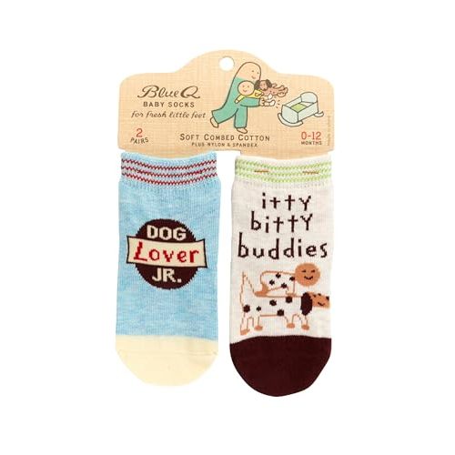 Blue Q Cotton Baby Socks - Funny Newborn Socks 0-12 Months, 2 Pair Gift Set | Funny baby ankle socks, Baby gift set with cute and funny designs, Soft cotton blend, Comfortable newborn baby essentials