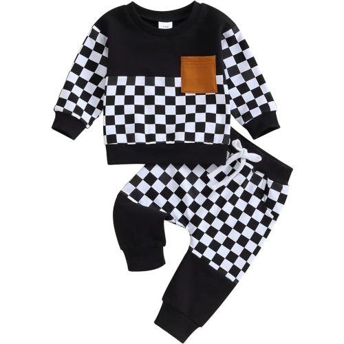 Fernvia Toddler Baby Girl Clothes 3 6 9 12 18 24 Months Fall Outfits Solid Long Sleeve Sweatshirt Tops + Pants Set