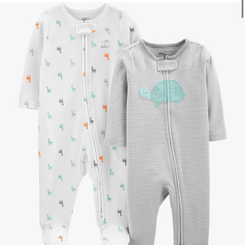 Simple Joys by Carter's Baby Neutral 2-Pack Cotton Footed Sleep and Play