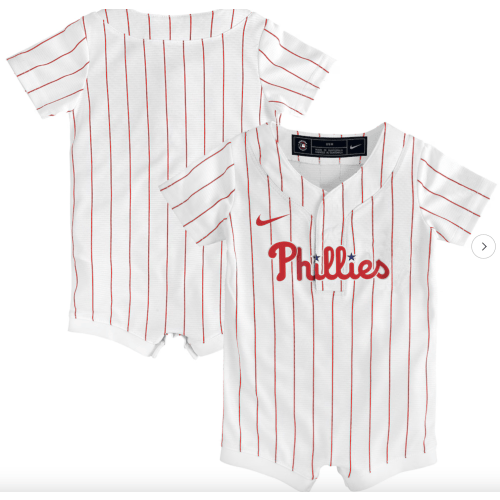 Newborn Philadelphia Phillies Nike White Home Replica Romper Jersey