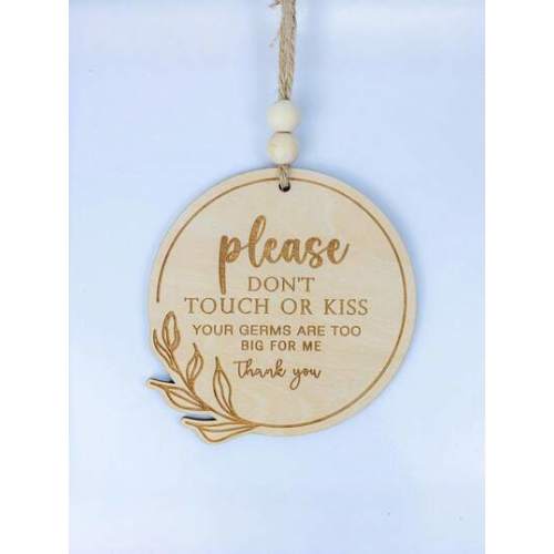 Newborn Protection Wooden Sign - Do Not Touch Or Kiss, Can Be Placed On Baby Room Door As Baby Safety Reminder, Suitable As Newborn Gift, Souvenir Or Baby Room Decor | SHEIN USA