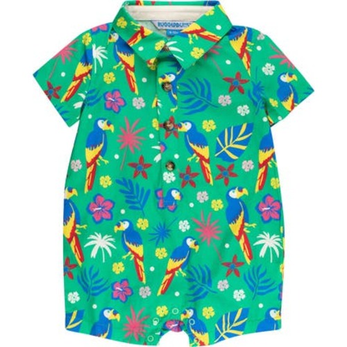 Baby Boys Woven Short Sleeve Button-Up Romper