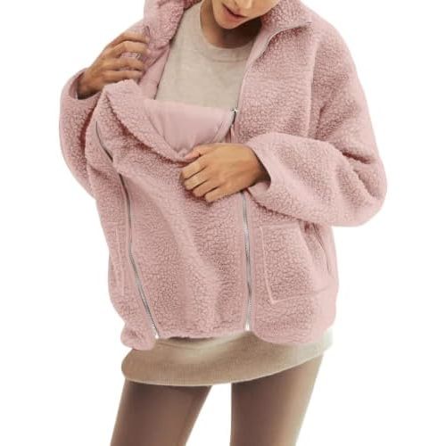 Maternity Coat Winter Cozy Carrier Mom Coats Sherpa Jacket