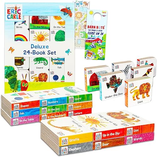 World of Eric Carle Deluxe 24 Book Set - Early Learning Books for Babies Bundle Includes 24 World of Eric Carle Board Books, Stickers, More | Early Learning Reading Books Hardcover – Picture Book, January 1, 2023
