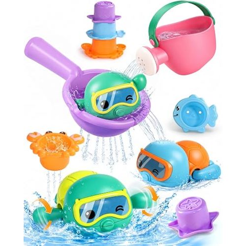 Fajiabao Toddler Bath Toys for Kids Ages 1-3 Multi-Play in Tub Pool Water