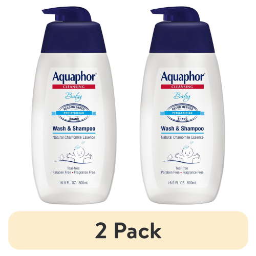 (2 pack) Aquaphor Baby Body Wash and Shampoo, 2-in-1, Tear Free, 16.9 fl oz