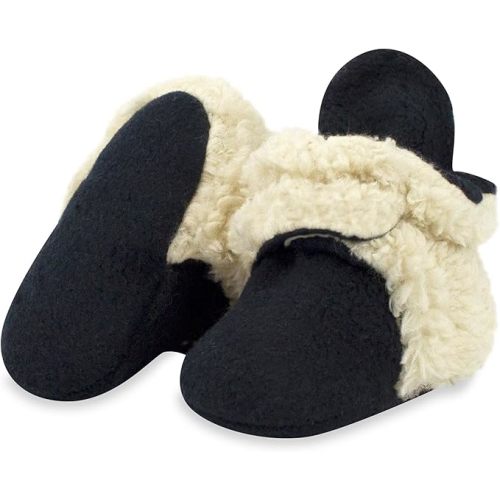 Zutano unisex-baby Cozie Fleece Baby Booties With Grippers - Color: Black Furry