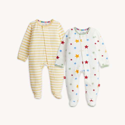 Magnetic 2-Pack Footie – Yellow Stars Combo