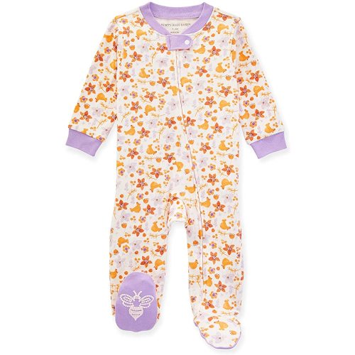 Burt's Bees Baby Baby Girls' Sleep and Play Pajamas, 100% Organic Cotton One-Piece Romper Jumpsuit Zip Front Pjs