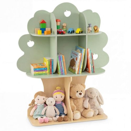 Costway 45” Kids Tree Bookshelf with Open Shelves for Reading Nook, Nursery, Classroom