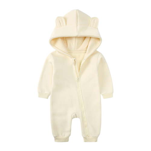 AherBiu Infant Gender Neutral Baby Clothes Zip up Hooded Rompers Snowsuit Onesie Coats Long Sleeve Jumpsuit