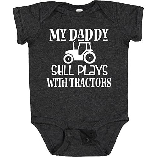 inktastic Farmer My Daddy Still Plays with Tractors Baby Bodysuit