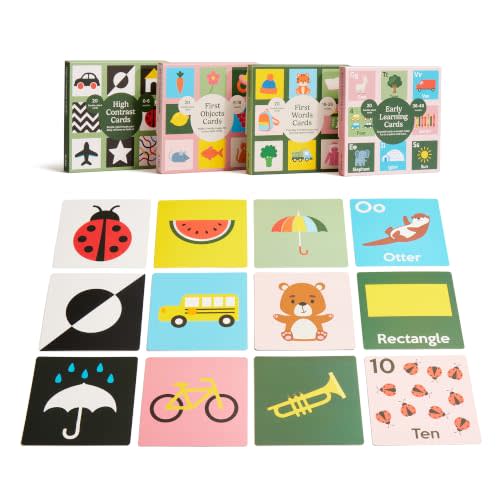High Contrast Cards for Newborns - 80 Set Contrast Flashcards for Infants 0-6 Months - Baby Flash Cards, ABC Alphabet Number Word Learning Flashcards for Toddlers & Kids Ages 0-4 Years