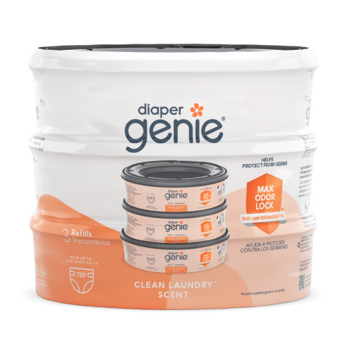 Diaper Genie Diaper Pail Refills, Clean Laundry Scent, 3 Pack, 720 count
