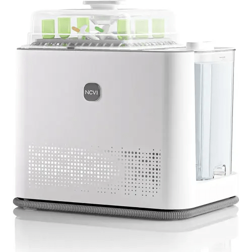 NCVI Baby Bottle Washer Sterilizer and Dryer Pro, Holds 6 Bottles & Pump Parts, Large Steam Sanitizer Cleaning Machine for All Bottles, 4 in 1(Wash|Sterilize|Dry|Storage), 29min Strong Washing time
