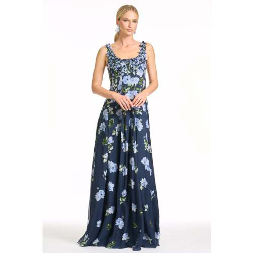 EMBELLISHED INDIRA GOWN in CORSAGE DEGRADE | Sachin & Babi