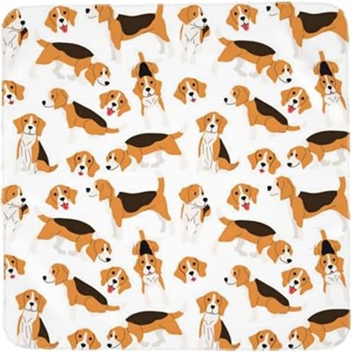 Baby Blanket Beagle in Action Pattern Plush Receiving Blankets 35.4 X 35.4 Inch