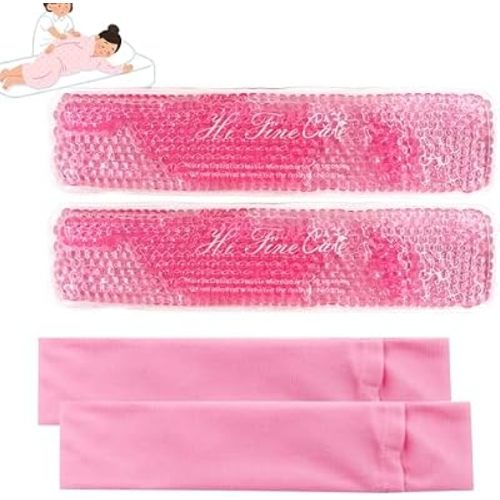 2 PCS Reusable Perineal Cooling Pad, Hemorrhoid and Perineal Ice Packs, Postpartum and Hemorrhoid Pain Relief, Hot & Cold Packs for Women After Pregnancy and Delivery(10X2.4in) Washable Sleeves