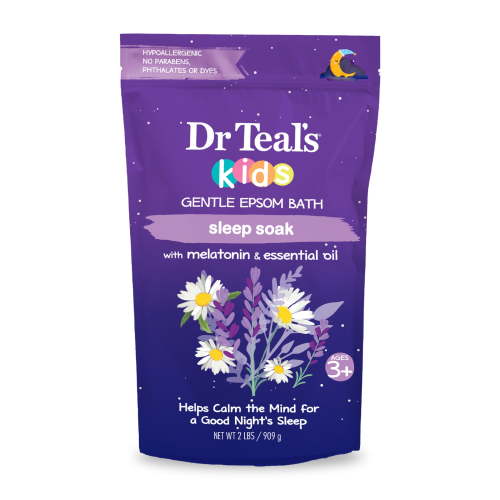 Dr Teal's Kids Gentle Epsom Salt, Sleep Soak with Melatonin & Essential Oil Blend, 2 lbs