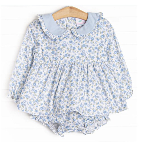 (3 mo) Blue Berry Blooms Diaper Set, Blue – Stitchy Fish